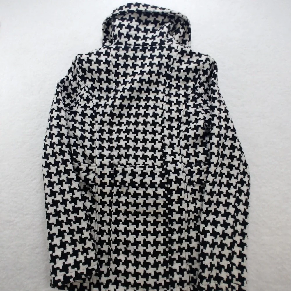 Jane Norman Women's Jacket White & Black Size Large Belted Lined Button‎
